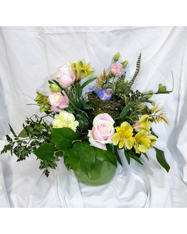 Blue Bird of Happiness Flower Arrangement