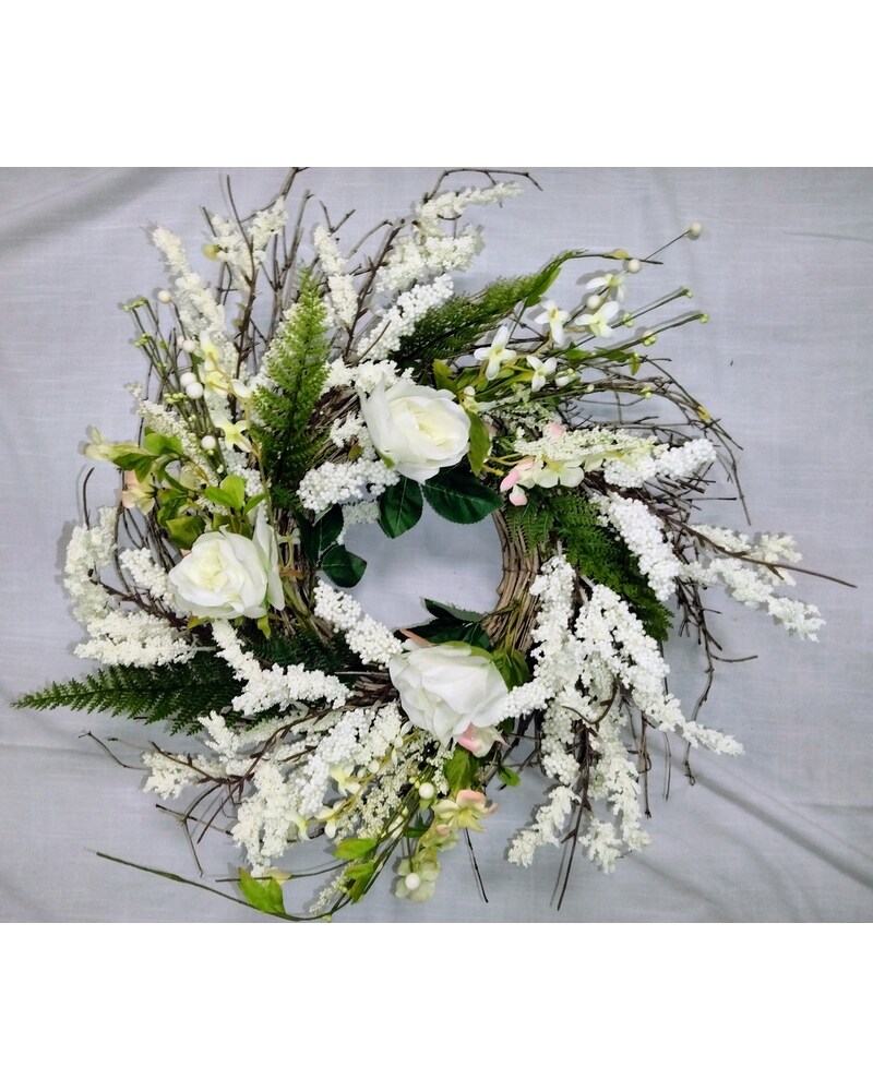 wandmee FLOWER FUR STOLE ホワイト Wood Block Blooms Taupe Silver Wallpaper BW3922 by York
