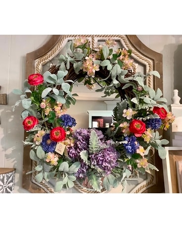 Springtime Wreath Flower Arrangement