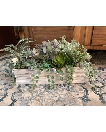 Succulent Window Box Flower Arrangement