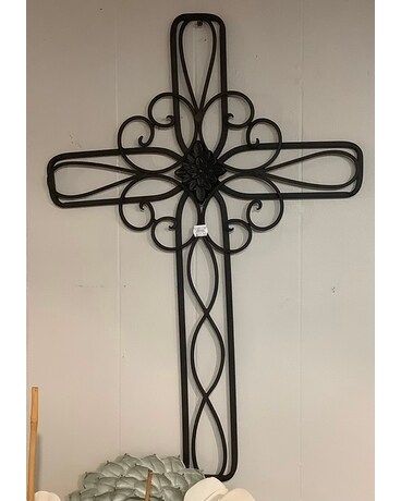 Metal Cross Flower Arrangement