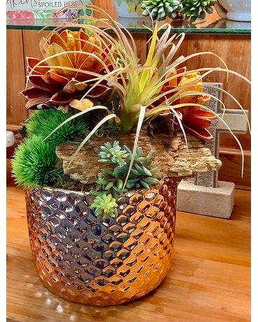 Succulents Copper Pot Flower Arrangement