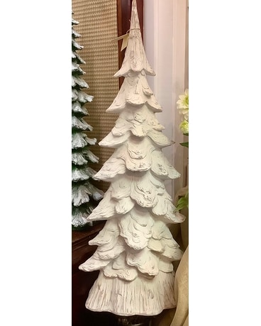 Whitewash Holiday Tree Flower Arrangement