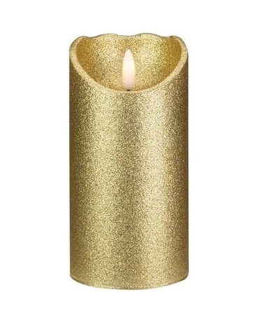 Liown Gold Glitter Flameless Candle Flower Arrangement