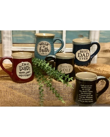 Stoneware Coffee Cups Flower Arrangement