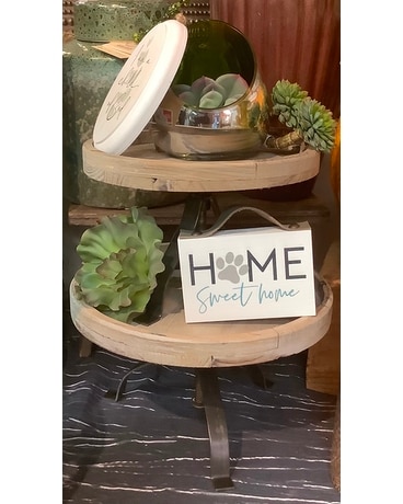 Industrial Wooden Display Rounds Flower Arrangement