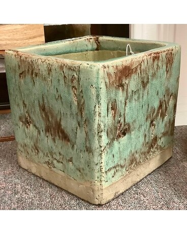 Sage Brown Planter Flower Arrangement