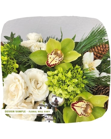 Wintery Whites & Greens Flower Arrangement
