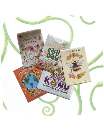 Earth Month Seed Mix size,  inches height and  inches wide.