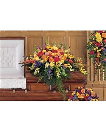 Celebration of Life Casket Spray Flower Arrangement