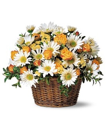Joyful Roses and Daisies Flower Arrangement
