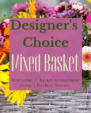 Designer's Choice - Mixed Basket Flower Arrangement