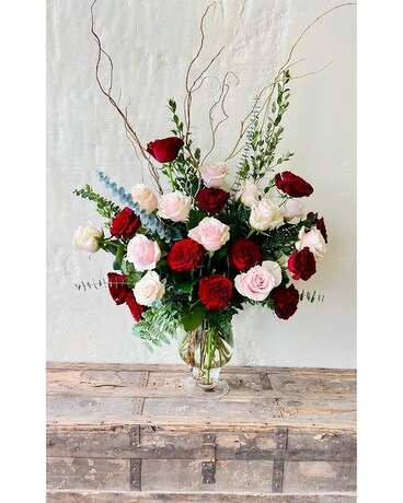 A Luxe Double Dozen Flower Arrangement