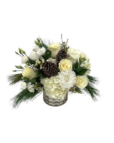 Platinum Holiday Flower Arrangement