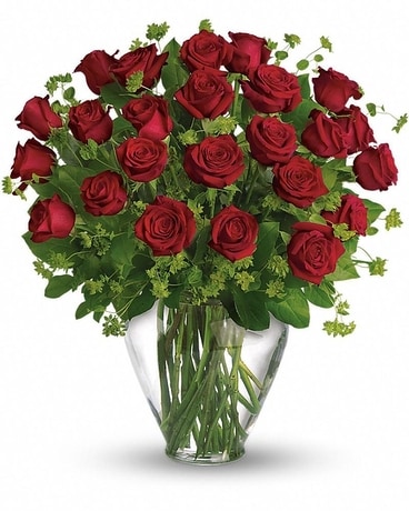 Deluxe Two Dozen Red Roses Flower Arrangement