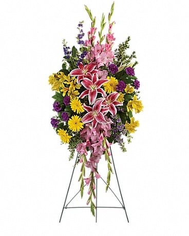 Rainbow Of Remembrance Spray Flower Arrangement