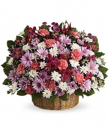Rainbow Reflections Basket Flower Arrangement