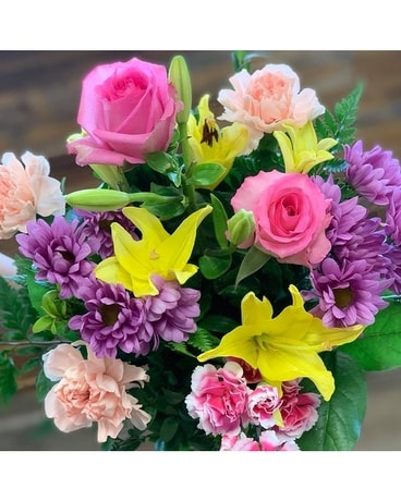 Springy Colorful Designer Choice Flower Arrangement