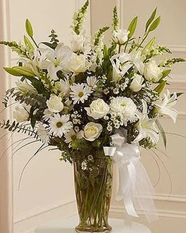 ALL WHITE VASE Flower Arrangement