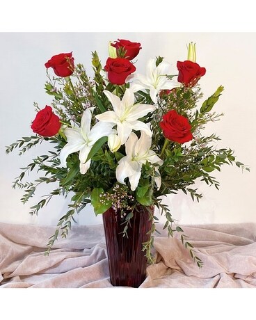 Forever Yours- PINK Lily Flower Arrangement