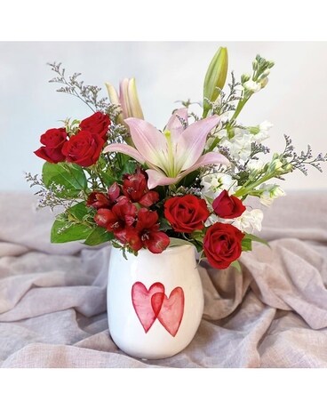 Two Hearts Flower Arrangement