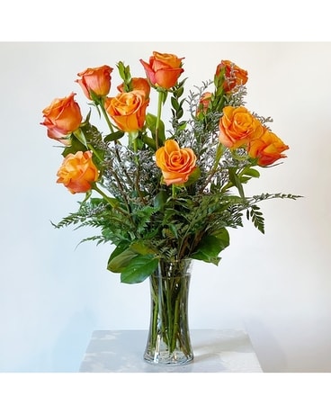 Classic Orange Rose Flower Arrangement