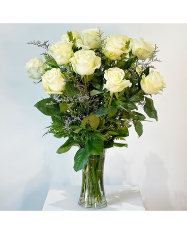 Classic White Rose Flower Arrangement