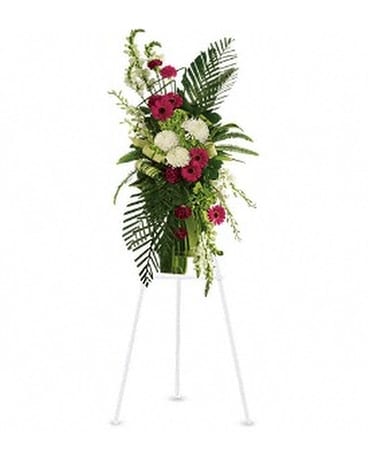Gerberas and Palms Spray Flower Arrangement