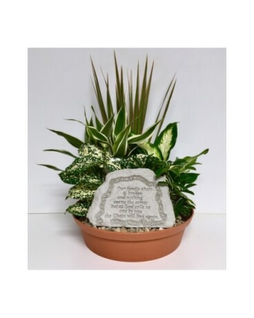 Our Family Chain Stone Dish Garden-12 inch Planter