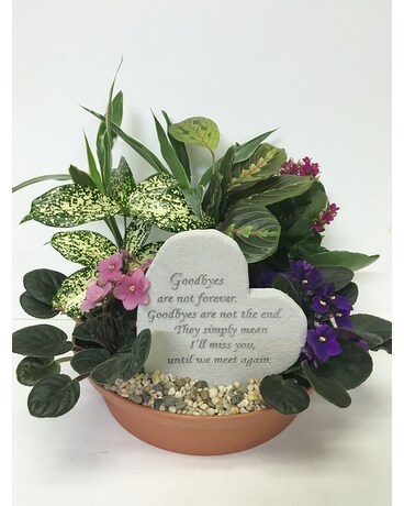 Goodbyes Are Not Forever Dish Garden Stone Planter