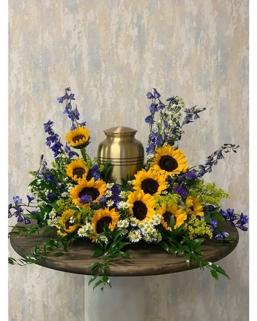 Bounty Traditional Memorial Urn Arrangement Flower Arrangement