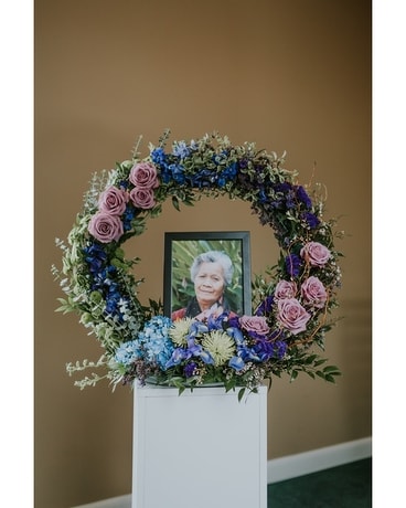Tranquil Gate Portrait Arrangement Funeral Arrangement