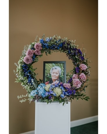 Tranquil Gate Portrait Arrangement Funeral Arrangement