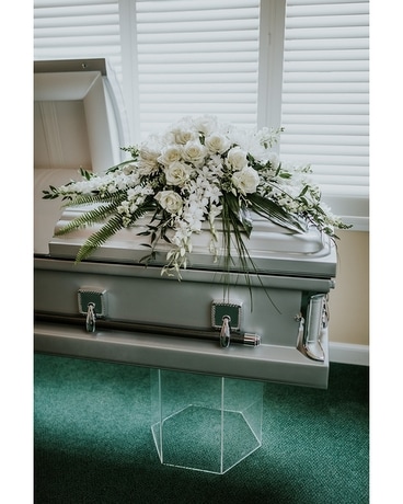 Pearlescent Casket Spray Funeral Casket Spray Flowers