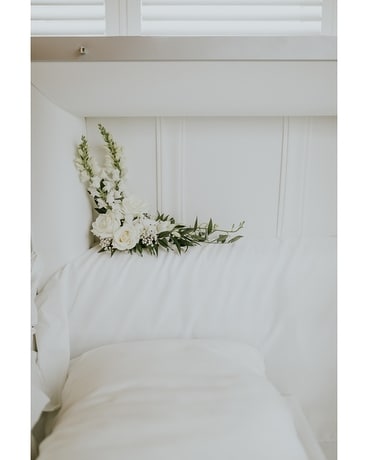 Pearlescent Corner Lid Piece Funeral Arrangement