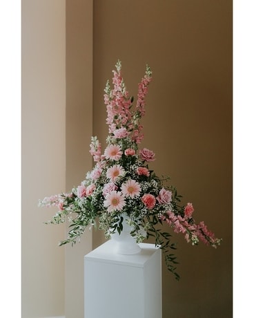 Pink Twilight Large Jardiniere Arrangement Funeral Arrangement