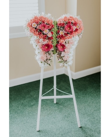 Fauna Butterfly Easel Arrangement Funeral Arrangement