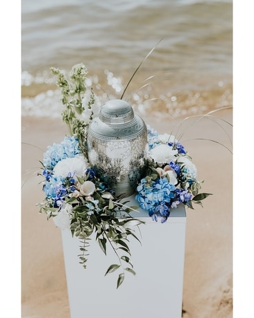 Shoreline Memorial Urn Arrangement Funeral Arrangement