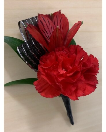 Cardinal Red Boutonniere Boutonniere