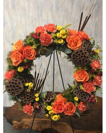 Moraine Collection Easel Wreath Funeral Arrangement