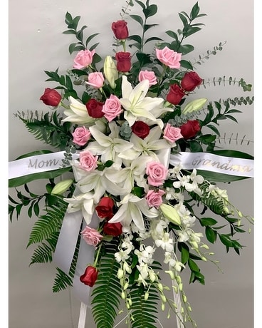 Exquisite Remembrance Easel Arrangement Funeral Arrangement