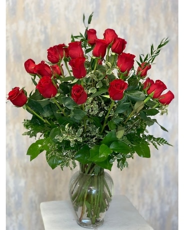 Two Dozen Red Roses Flower Arrangement