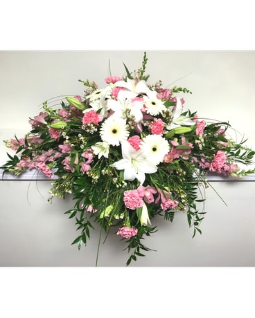 Pink Carnation Casket Spray by Wyoming Stuyvesant Floral