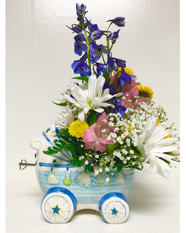 Musical Ceramic Carriage - Boy