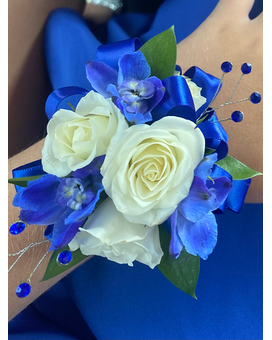 Blue Bomb Corsage