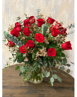 Premium Two Dozen Roses Flower Arrangement
