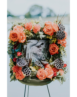 Moraine 24-inch Flower Frame on Easel Funeral Arrangement