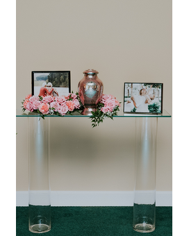 Pink Twilight Memorial Urn Arrangement Funeral Arrangement