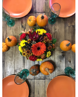 Autumn Traditions Round Centerpiece Flower Arrangement
