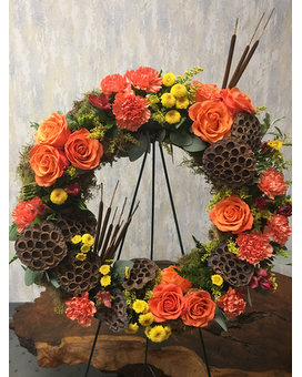 Moraine Collection Easel Wreath Funeral Arrangement